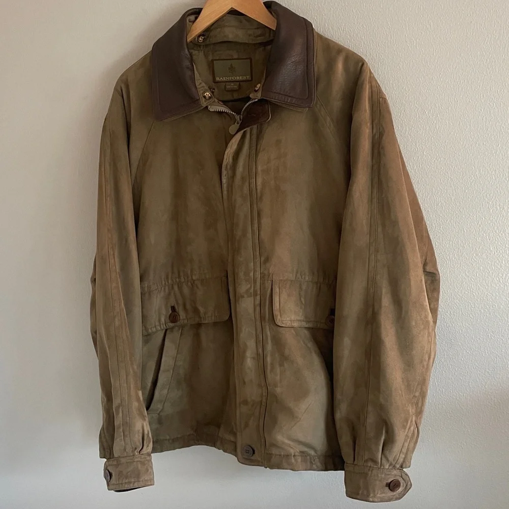 Rainforest Men’s Suede Leather Barn‎ Coat Size XL